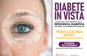 “Diabete in Vista”: il 17 luglio al via lo screening gratuito della ASL Bari per la retinopatia diabetica con telemedicina e intelligenza artificiale